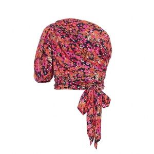 Amanda Uprichard Floral One Shoulder Top Ruched Tie‎ Y2K Barbiecore- Medium